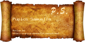 Pupics Samuella névjegykártya